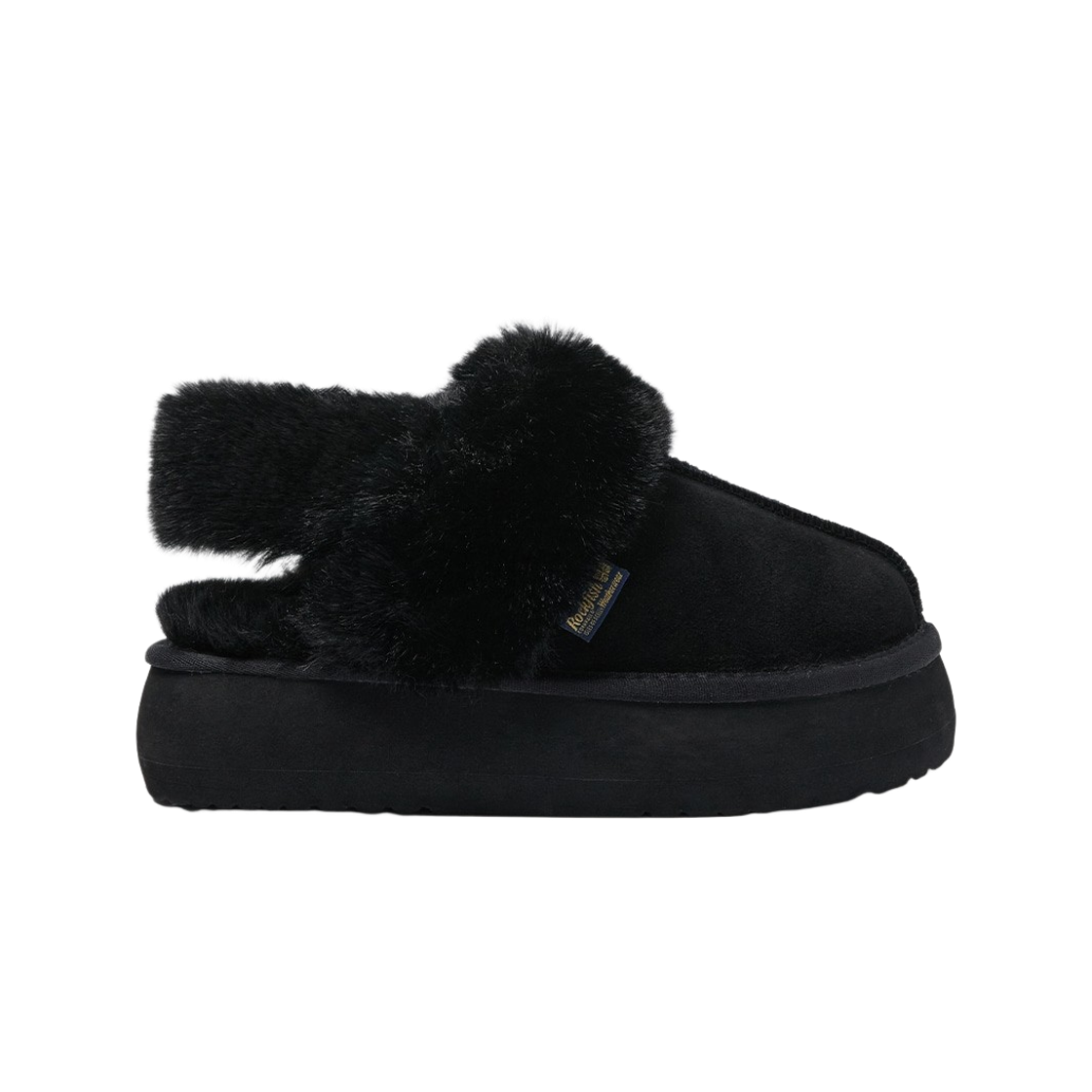 RF1SHBF3FS006 (W) Rockfishweatherwear Cloudy Flatform Fur Slingbacks Black