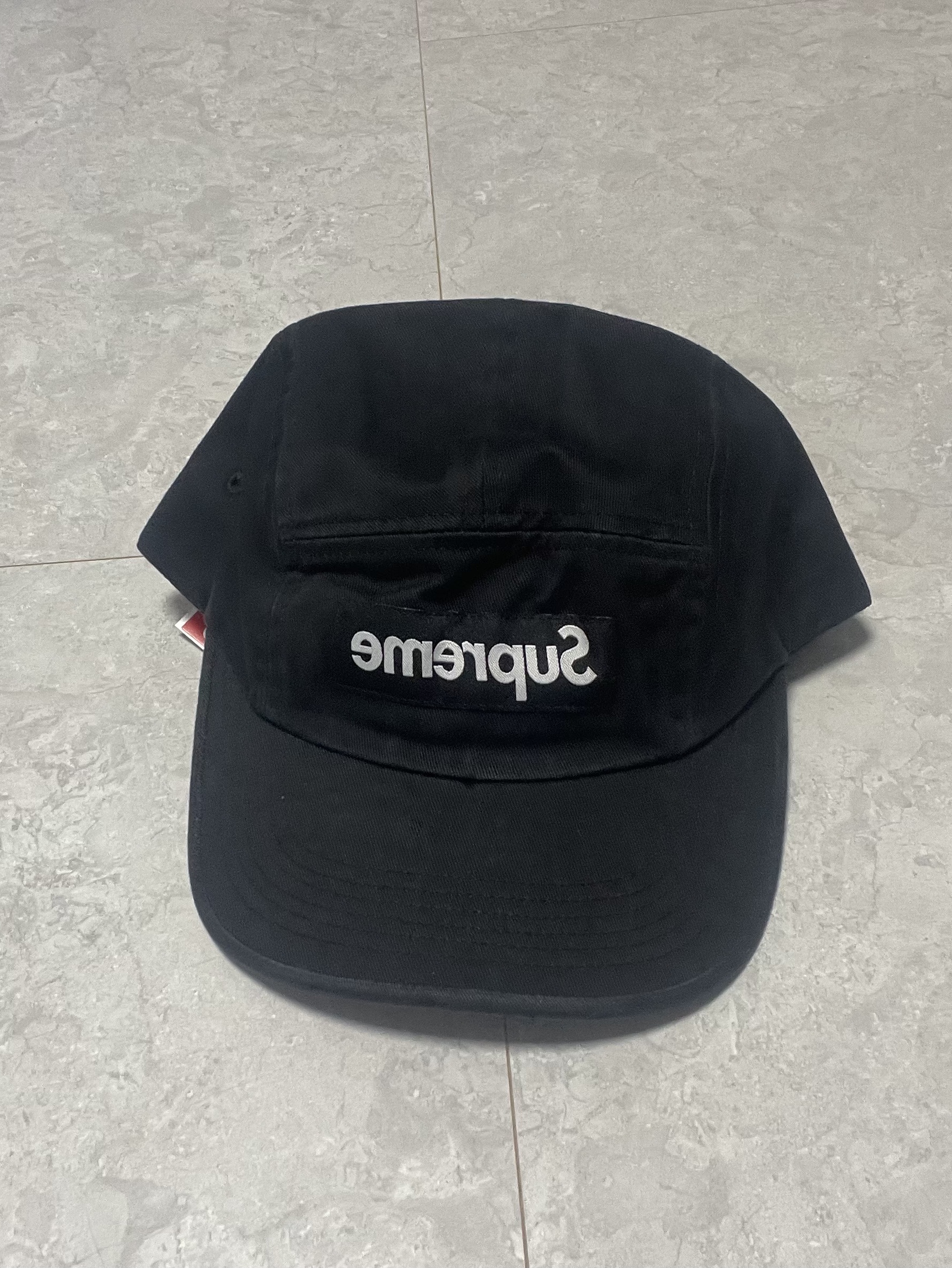 Supreme Washed Chino Twill Camp Cap Black - 24SS 착용 스타일