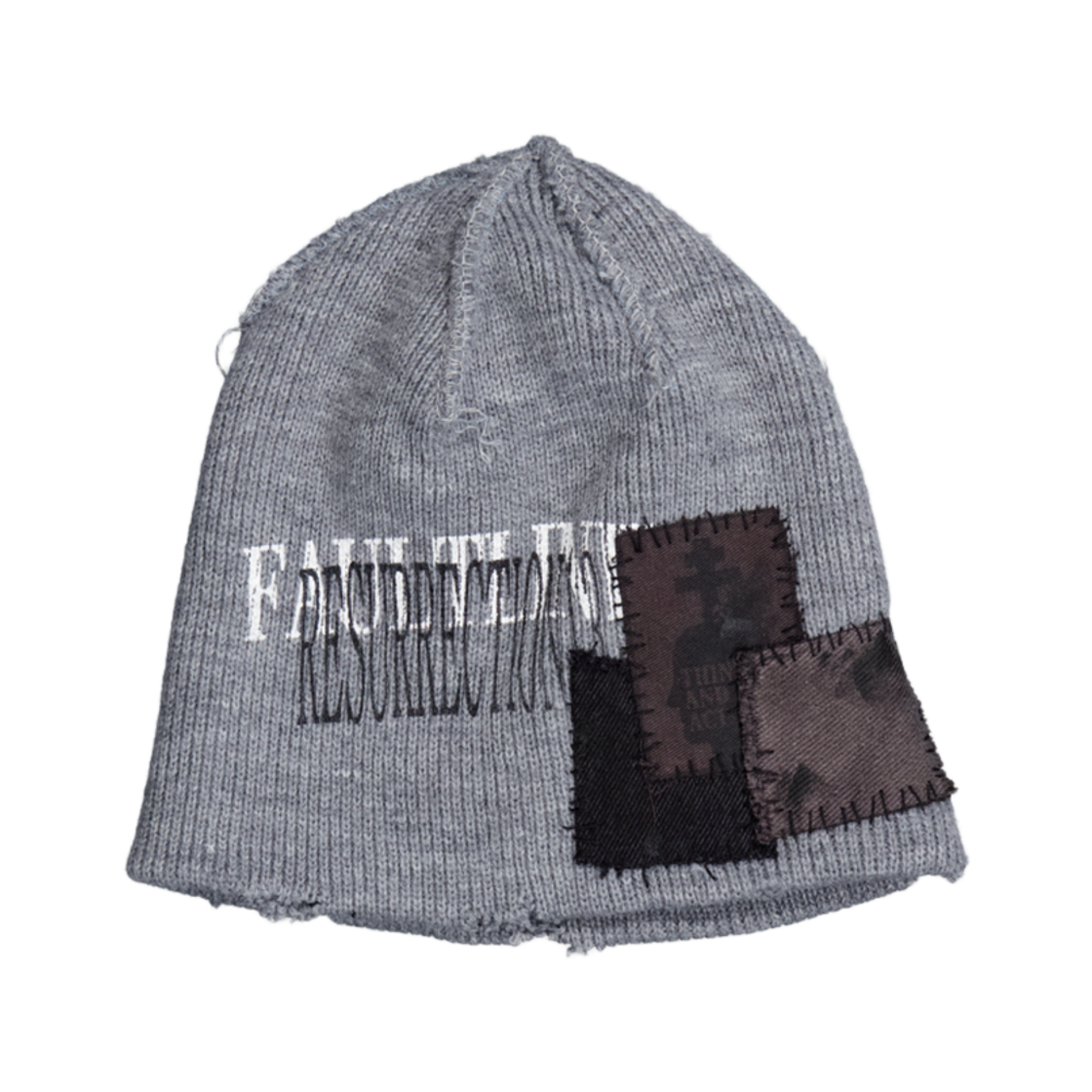25-AC007 Resurrection13 Patch Work Beanie Grey