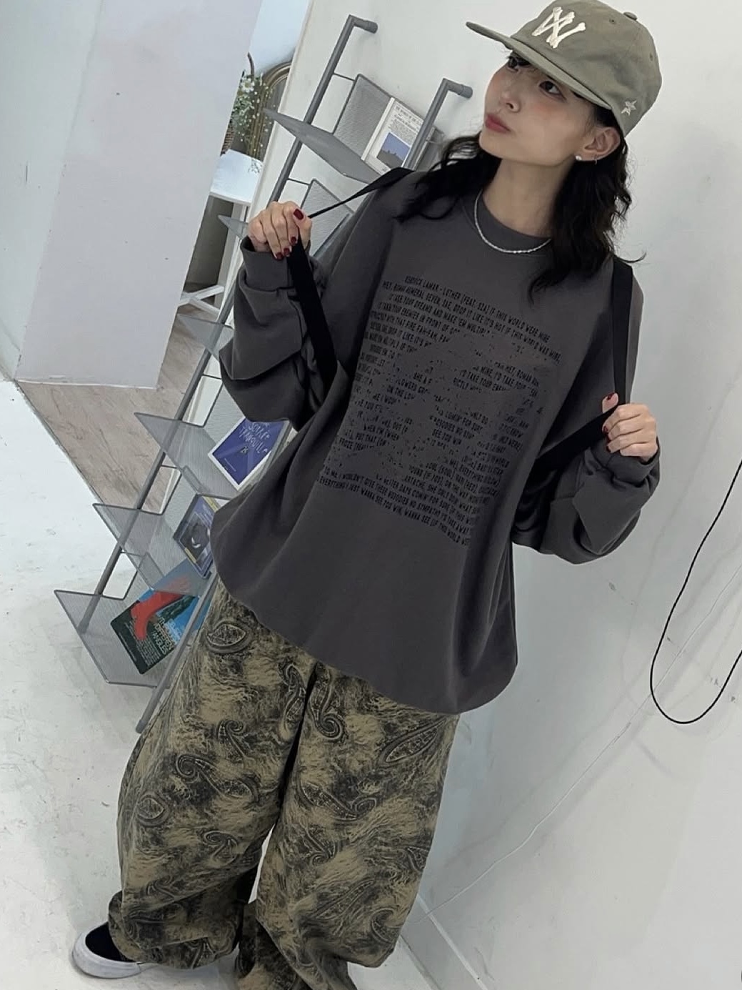 Aoiro 6-Panel Bone A/N Cap Olive, Vans Knu-Skool Black True White 착용 스타일 - 2