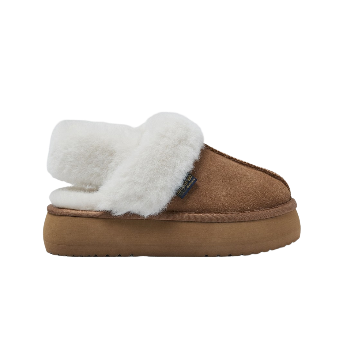 RF1SHBF3FS006 (W) Rockfishweatherwear Cloudy Flatform Fur Slingbacks Chestnut