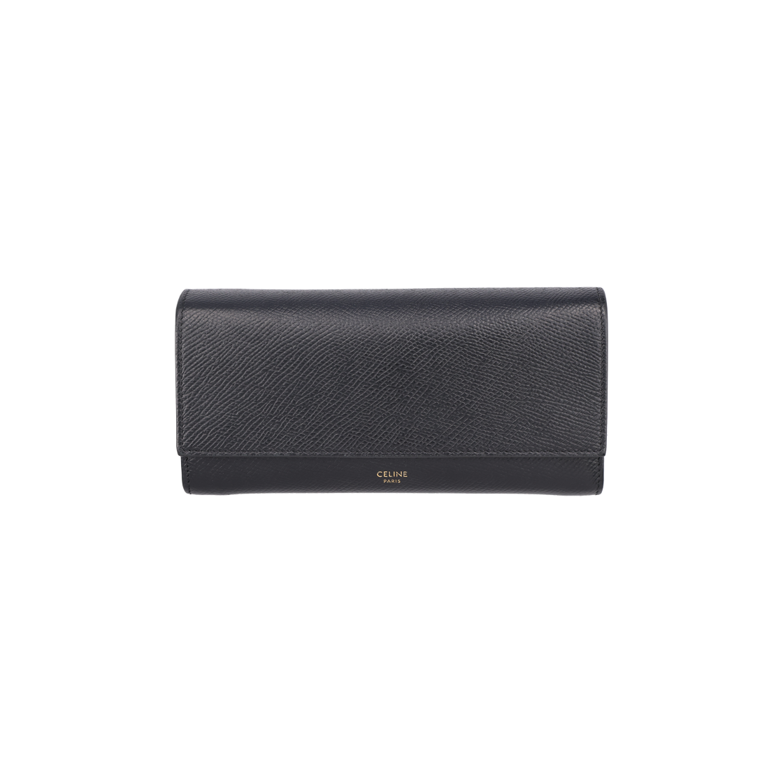 IT7QCWFCIF3I Celine Large Flap Wallet in Black Calfskin 10B563BEL