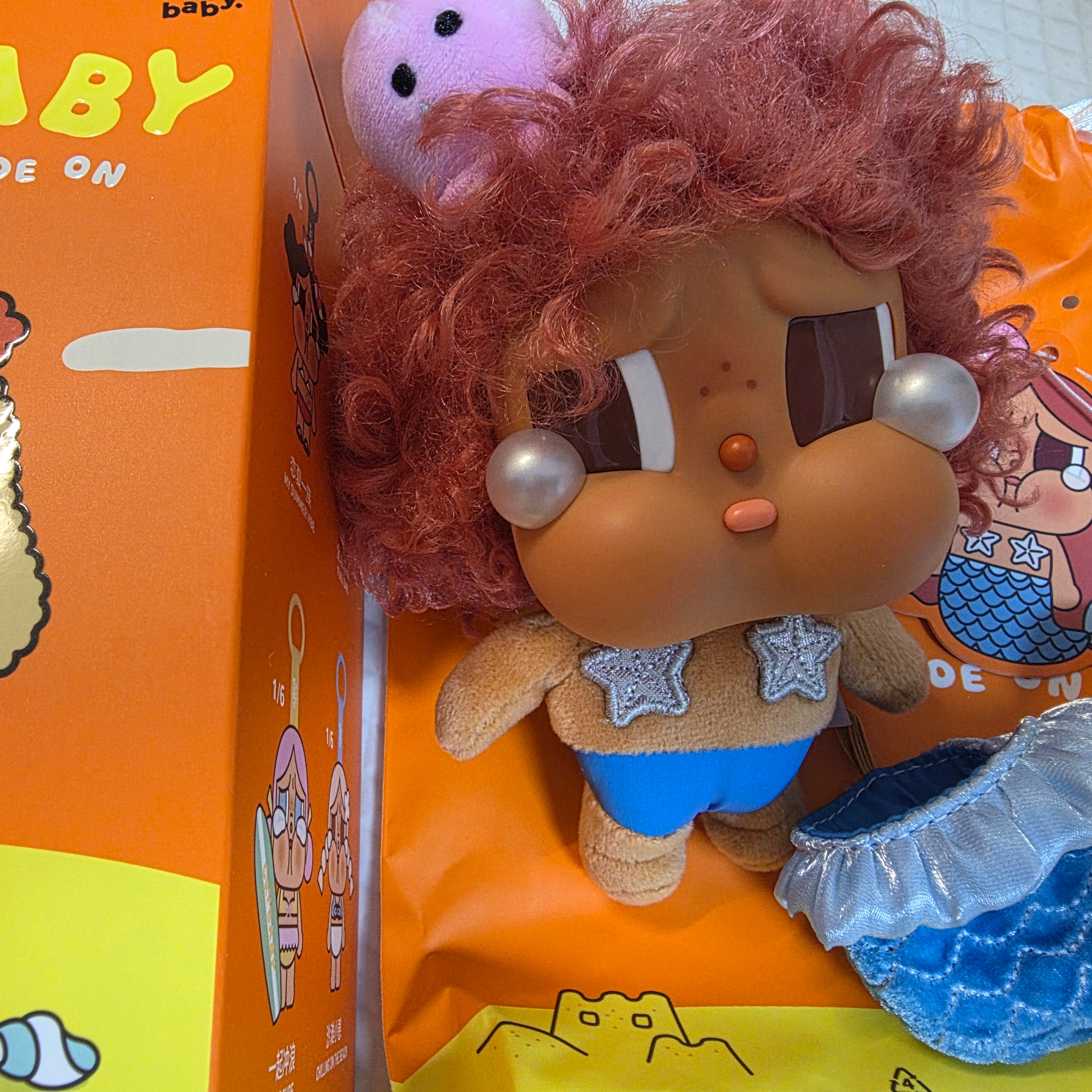 Pop Mart Crybaby Vacation Mode On Series Vinyl Plush Pendant Merbaby Tears (Opened Case) 착용 스타일 - 4