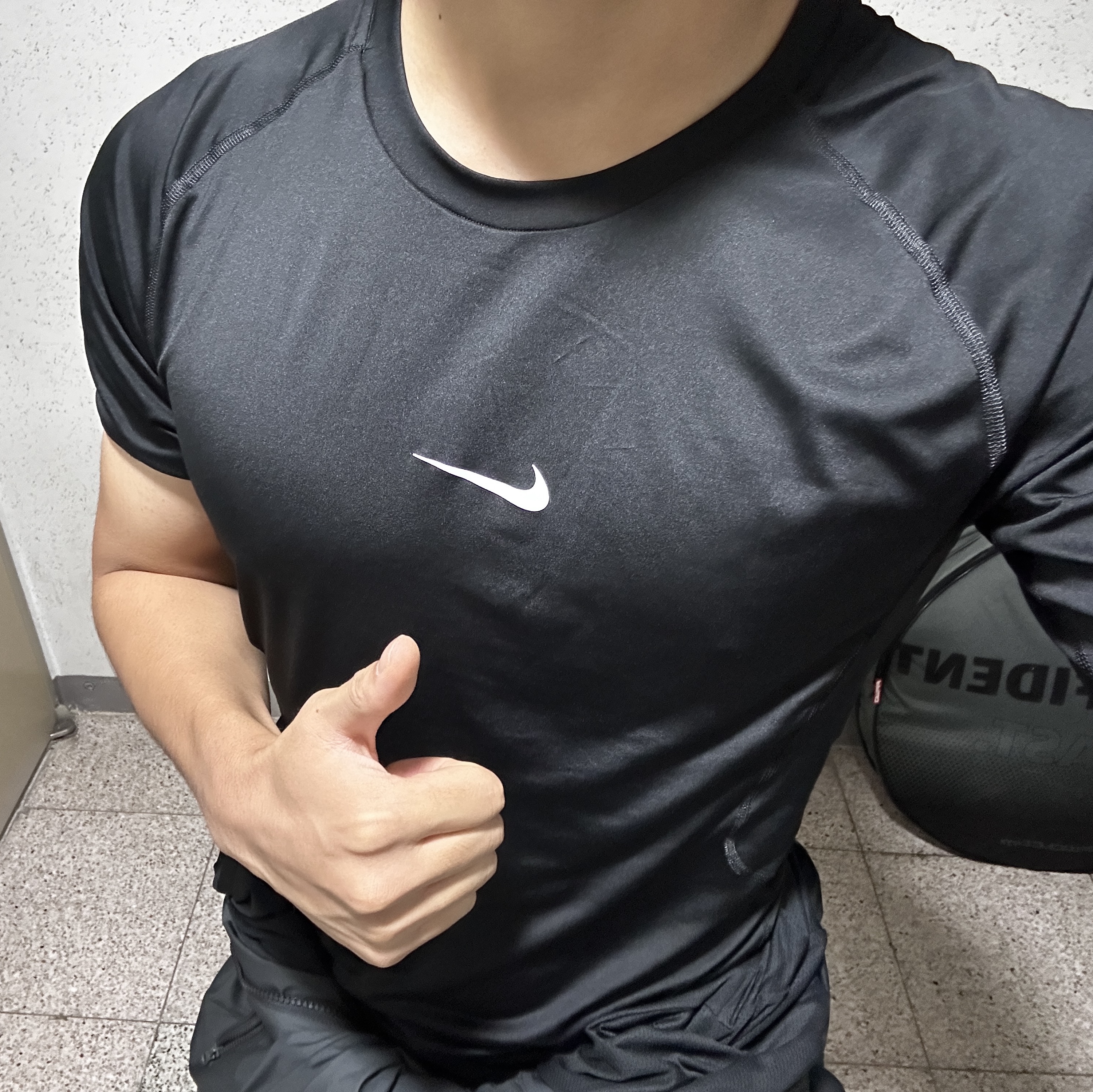 Nike Pro Dri-Fit Short Sleeve Fitness Top Black - Asia 착용 스타일