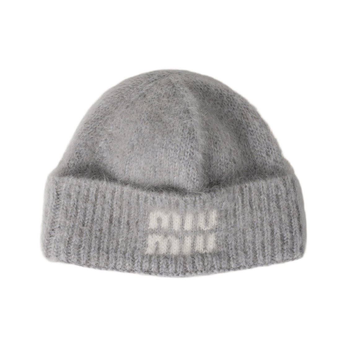 5HC378-2CQD-F0031 (W) Miu Miu Mohair Beanie Grey