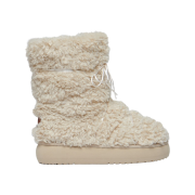 (W) Rockfishweatherwear Curly Fur Boots Middle Beige