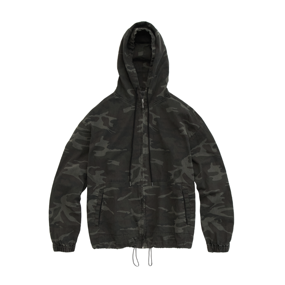 PL5LJU1101MA Polyteru Zip Hoodie Parka Camo