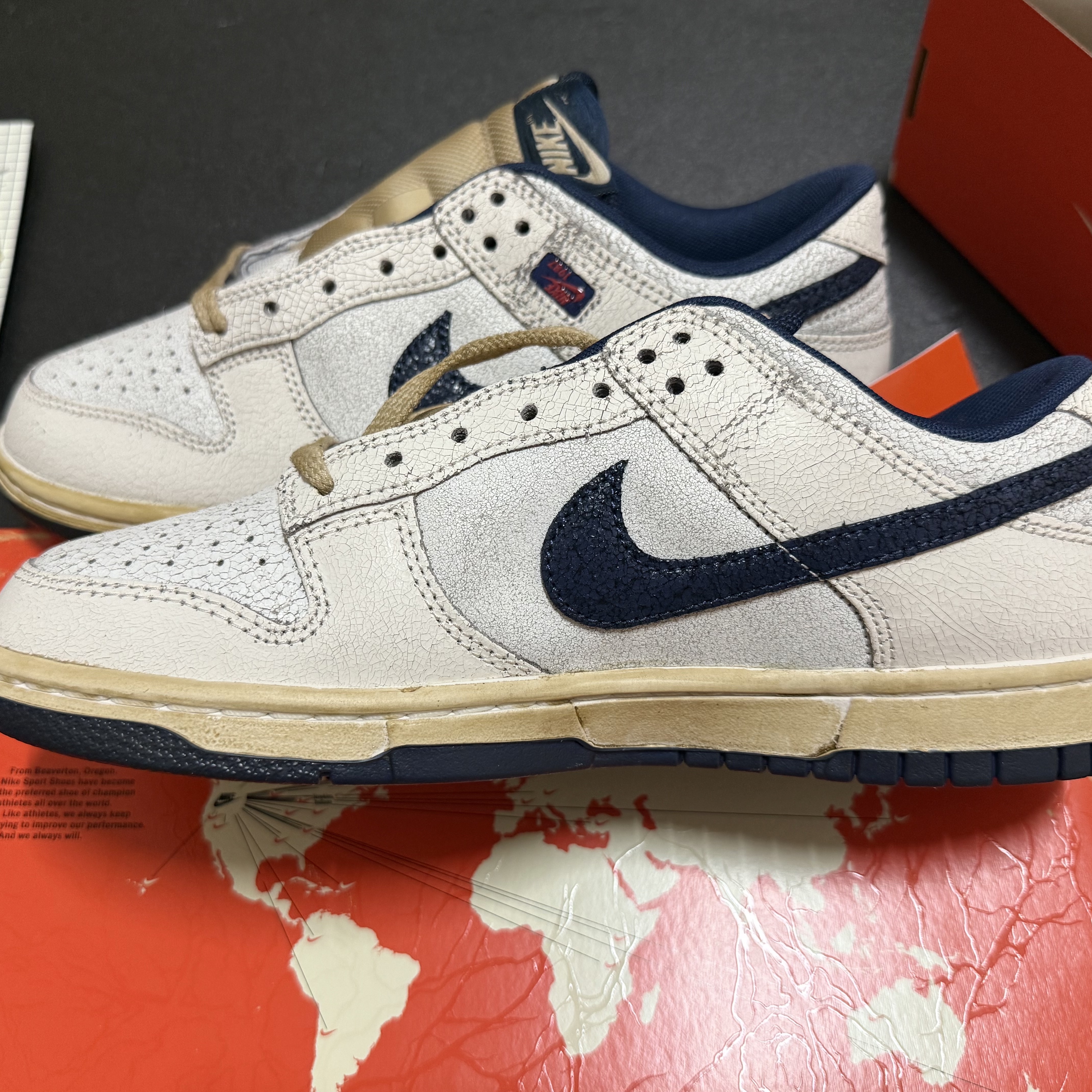 Nike x Stranger Things Dunk Low Phantom and Midnight Navy 착용 스타일 - 4