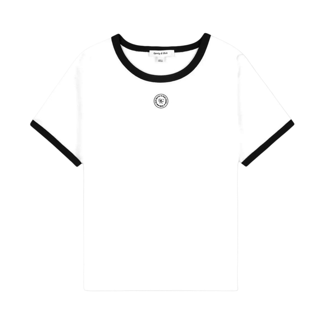 (W) 스포티 앤 리치 링거 티셔츠 화이트((W) Sporty & Rich Ringer T-Shirt White)