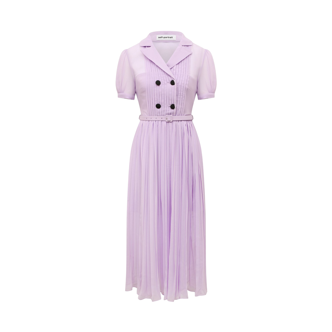 (W) 셀프 포트레이트 쉬폰 미디 드레스 라일락((W) Self Portrait Chiffon Midi Dress Lilac)