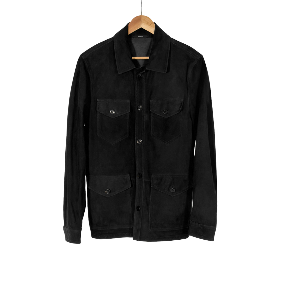 ITRAOCWI94TA Tom Ford Men's Black Calfskin Suede Safari Leather Trucker Jacket