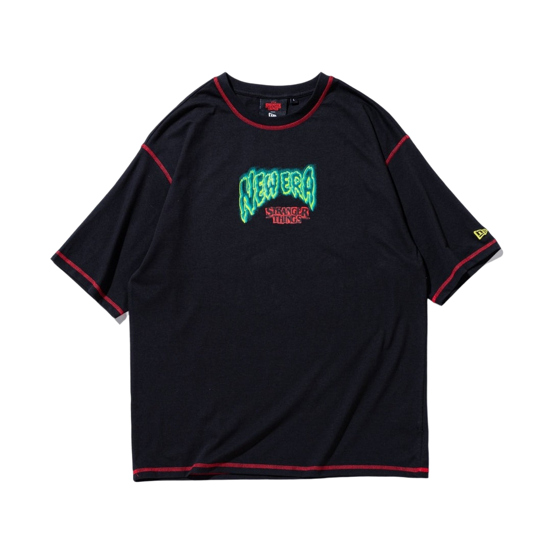 뉴에라 x 기묘한 이야기 일레븐 오버사이즈 코튼 티셔츠 블랙(New Era x Stranger Things Eleven Oversized Cotton T-Shirt Black) - 2