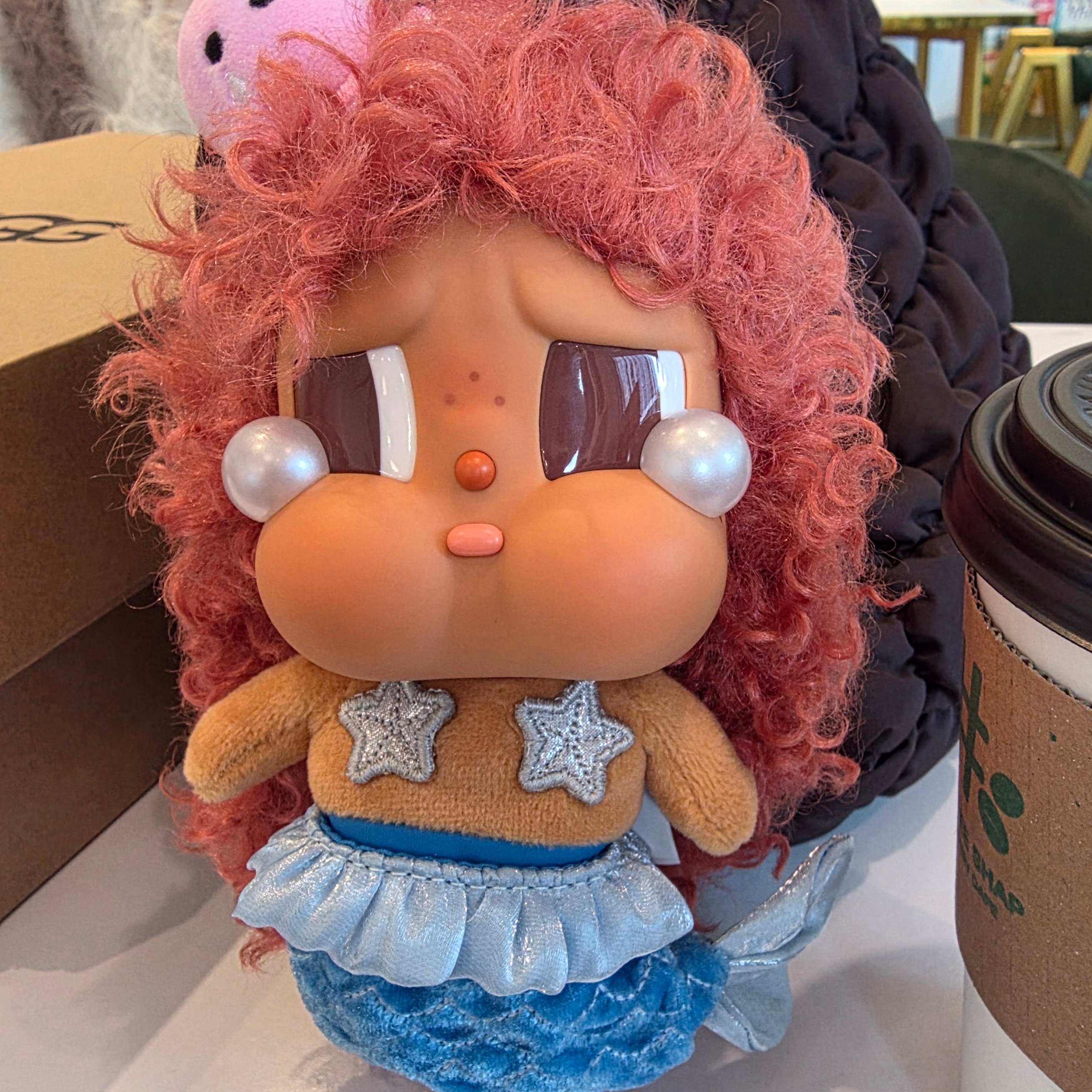 Pop Mart Crybaby Vacation Mode On Series Vinyl Plush Pendant Merbaby Tears (Opened Case) 착용 스타일 - 2