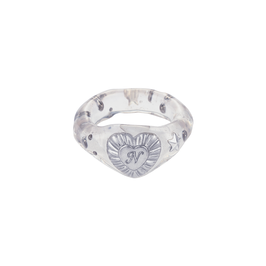 25SSJRGGLAWHFF Nff Glaze Heart Ring White