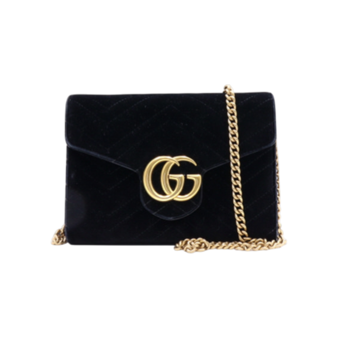 ITGULN2D22KK Gucci 474575 GG Marmont Matelasse Velvet Mini Chain Shoulder Bag/Crossbody Bag