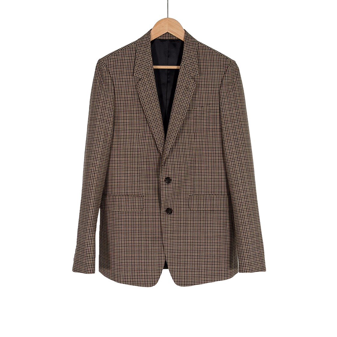 IT5QKH8DQDTA Celine 22SS Women's Tomboy Wool Gingham Check Blazer Jacket - Brown