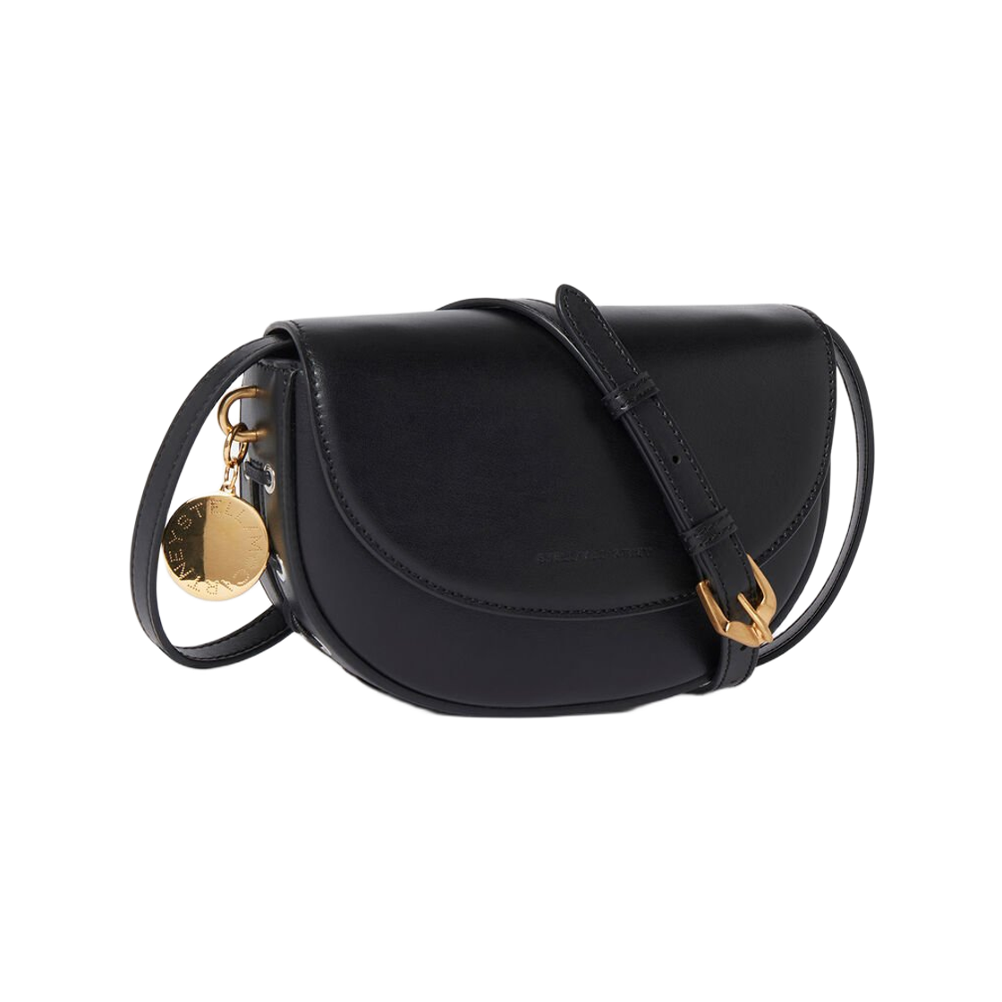 7B0092WP03801000 Stella McCartney Frayme Whipstitch Small Shoulder Bag Midnight Black