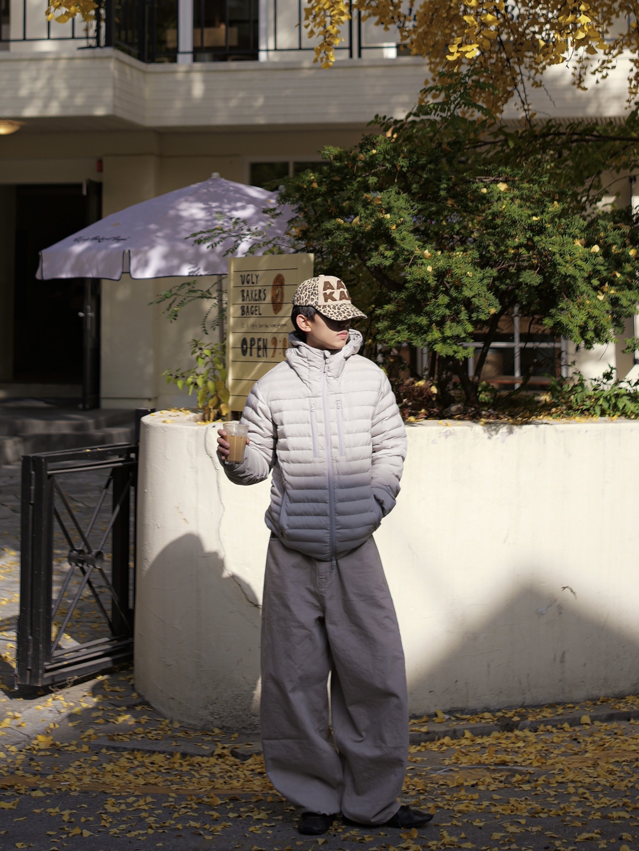 noun Wide Curved Denim Pants Sand Beige, Deviation Pele 02 착용 스타일 - 5