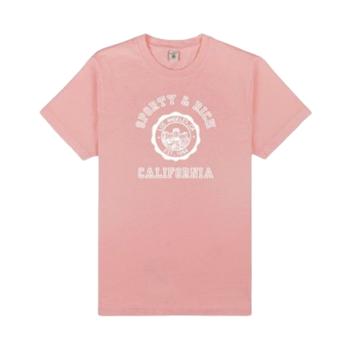 (W) 스포티 앤 리치 캘리포니아 엠블럼 티셔츠 핑크((W) Sporty & Rich California Emblem T-Shirt Pink)