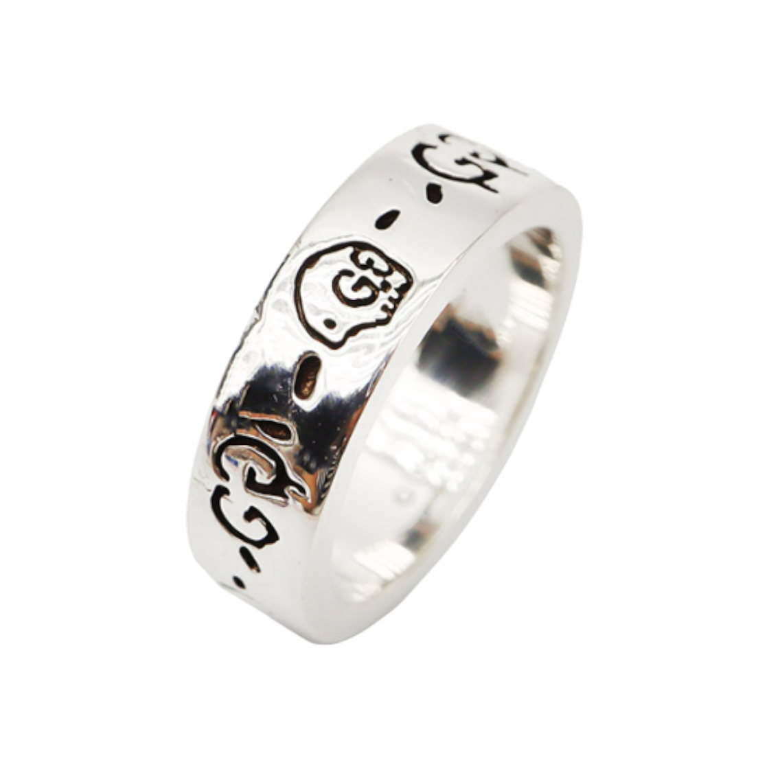 IT9L43KPC47W Gucc Ghost Ring 6mm in 925 Sterling Silver Size 13