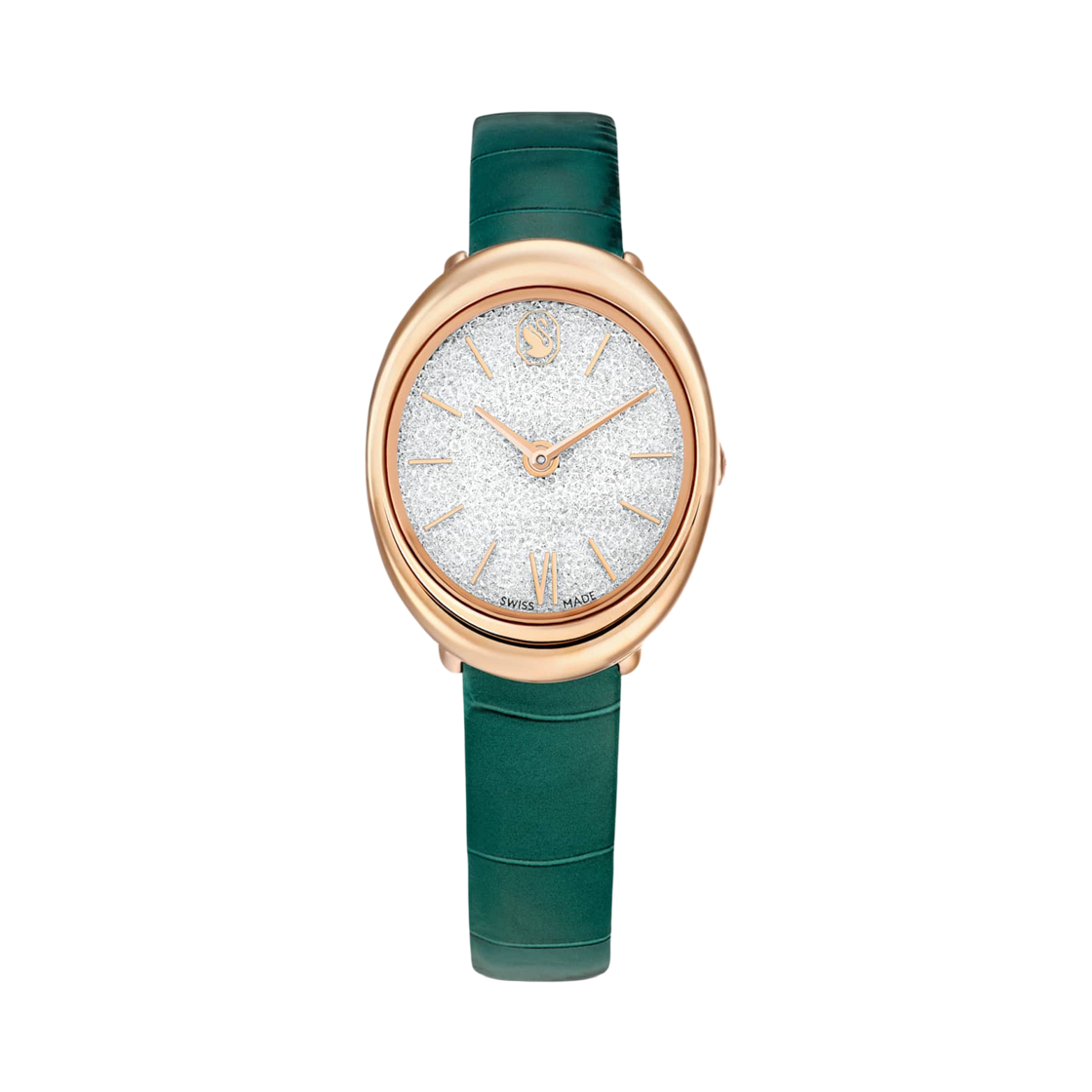 5717536 (W) Swarovski Imber Oval Watch 30mm Green Rose Gold