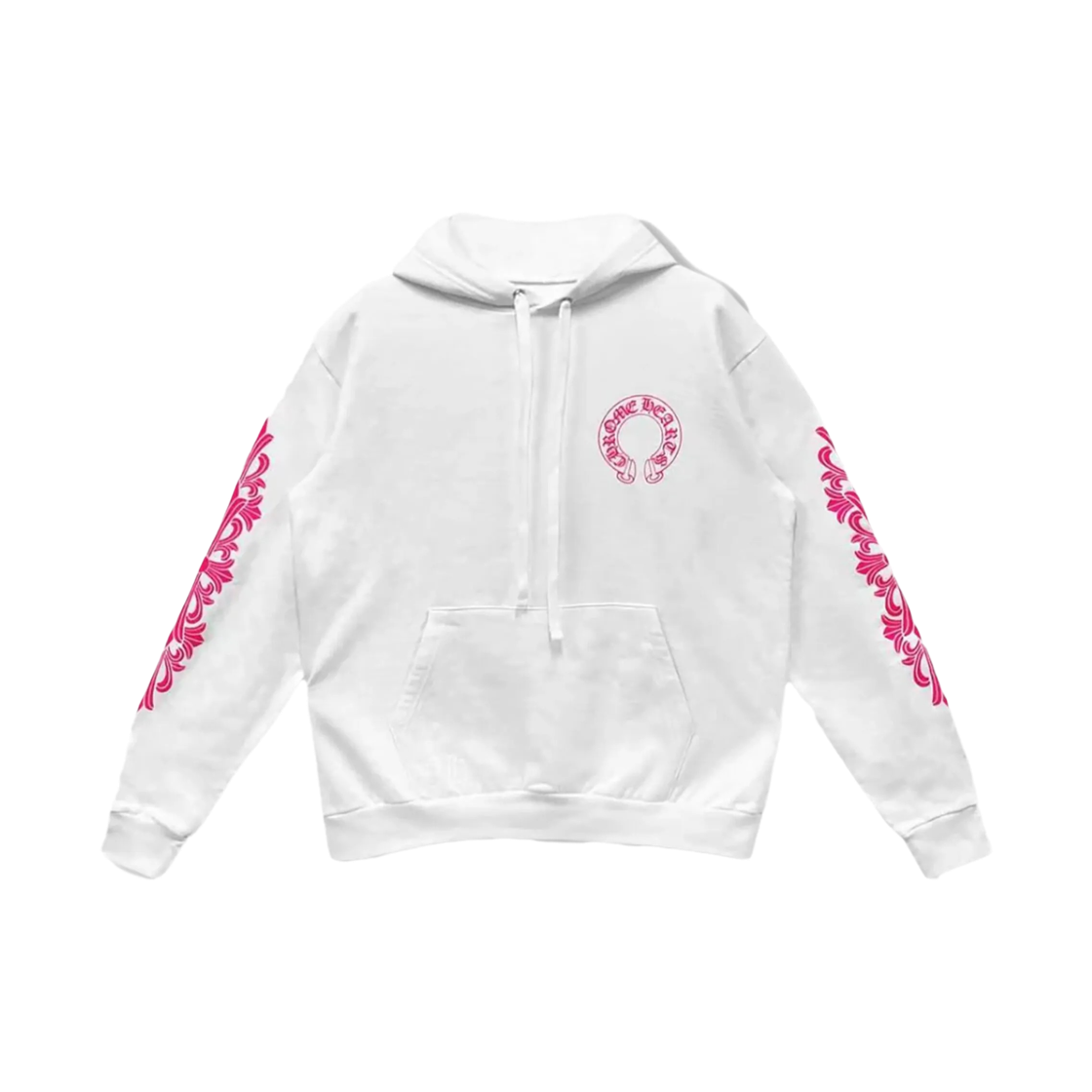 크롬하츠 홀스슈 로고 후드 화이트 핑크(Chrome Hearts Horseshoe Logo Hoodie White Pink)