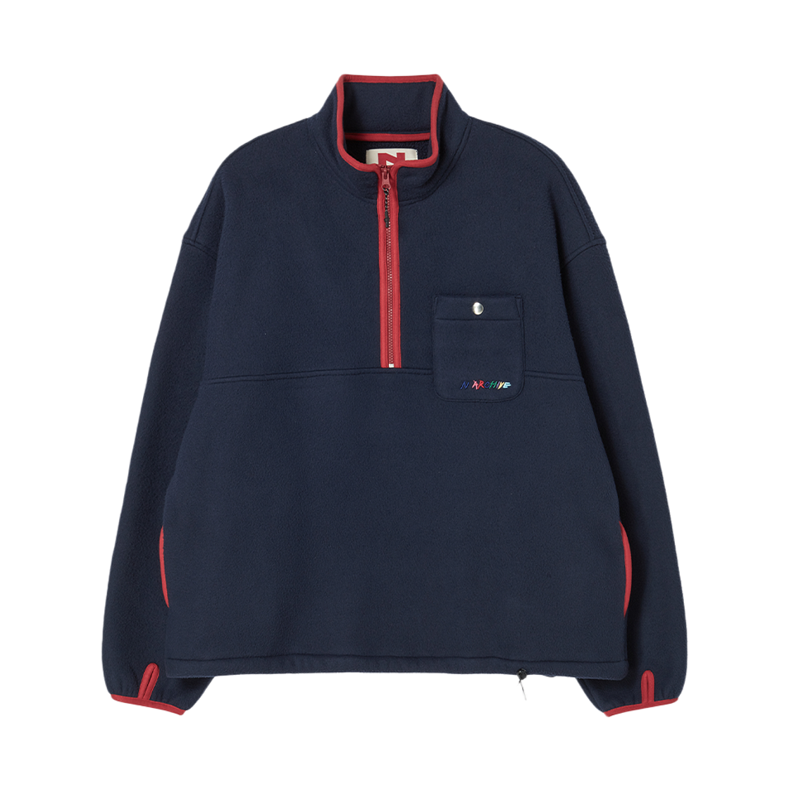 NV25WIJP02NV N ARCHIVE Retro Pop Detail Half Zip-Up Fleece Navy