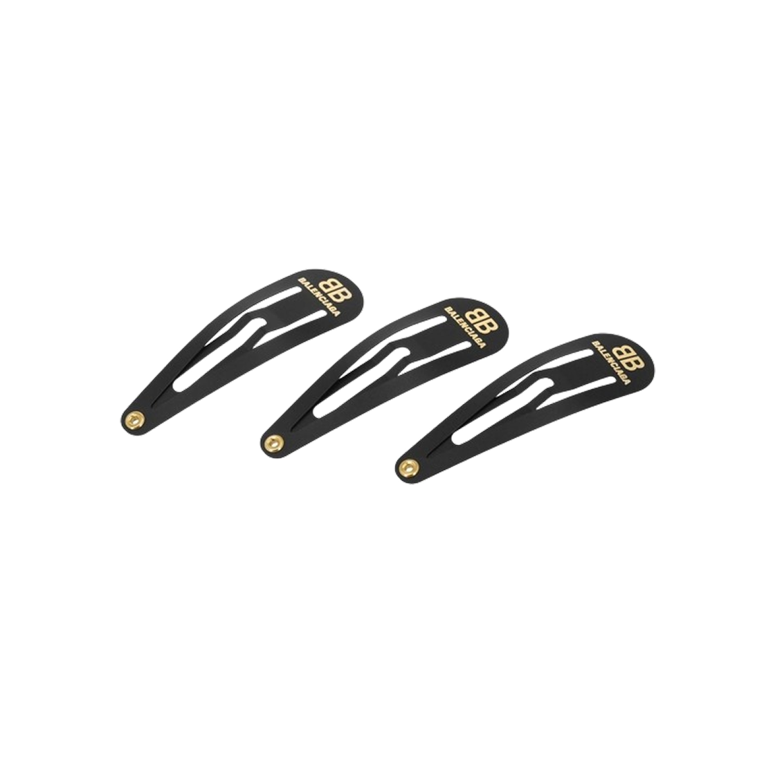 718872TZS1K5610 (W) Balenciaga Stainless Steel Hair Clip Black (Set of 3)