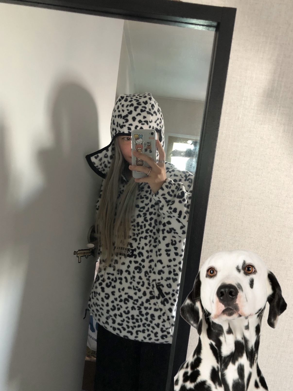 Supreme Polartec Facemask Half Zip Hooded Sweatshirt Leopard - 24FW 착용 스타일