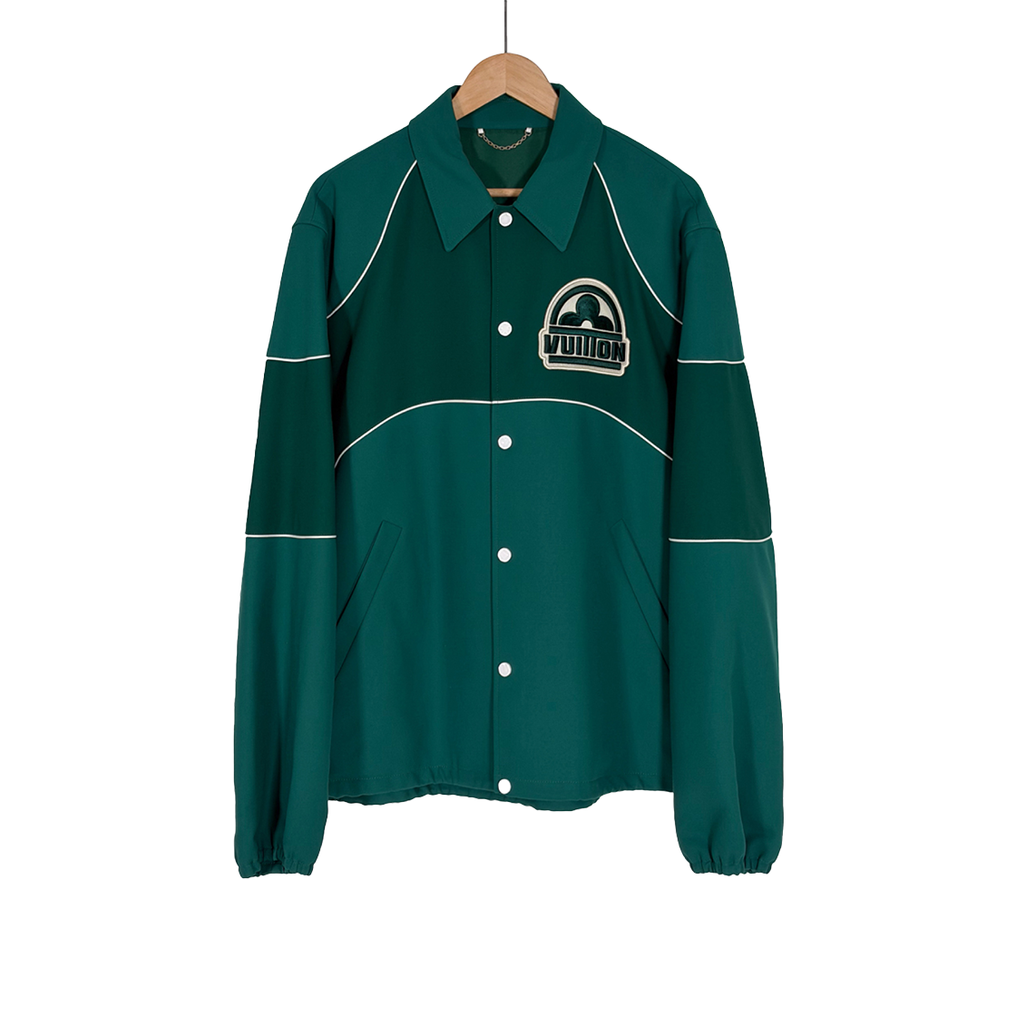 ITJ3OHV2Q3UL Louis Vuitton 23FW LV Monogram Flower Cotton Varsity Coach Jacket Green