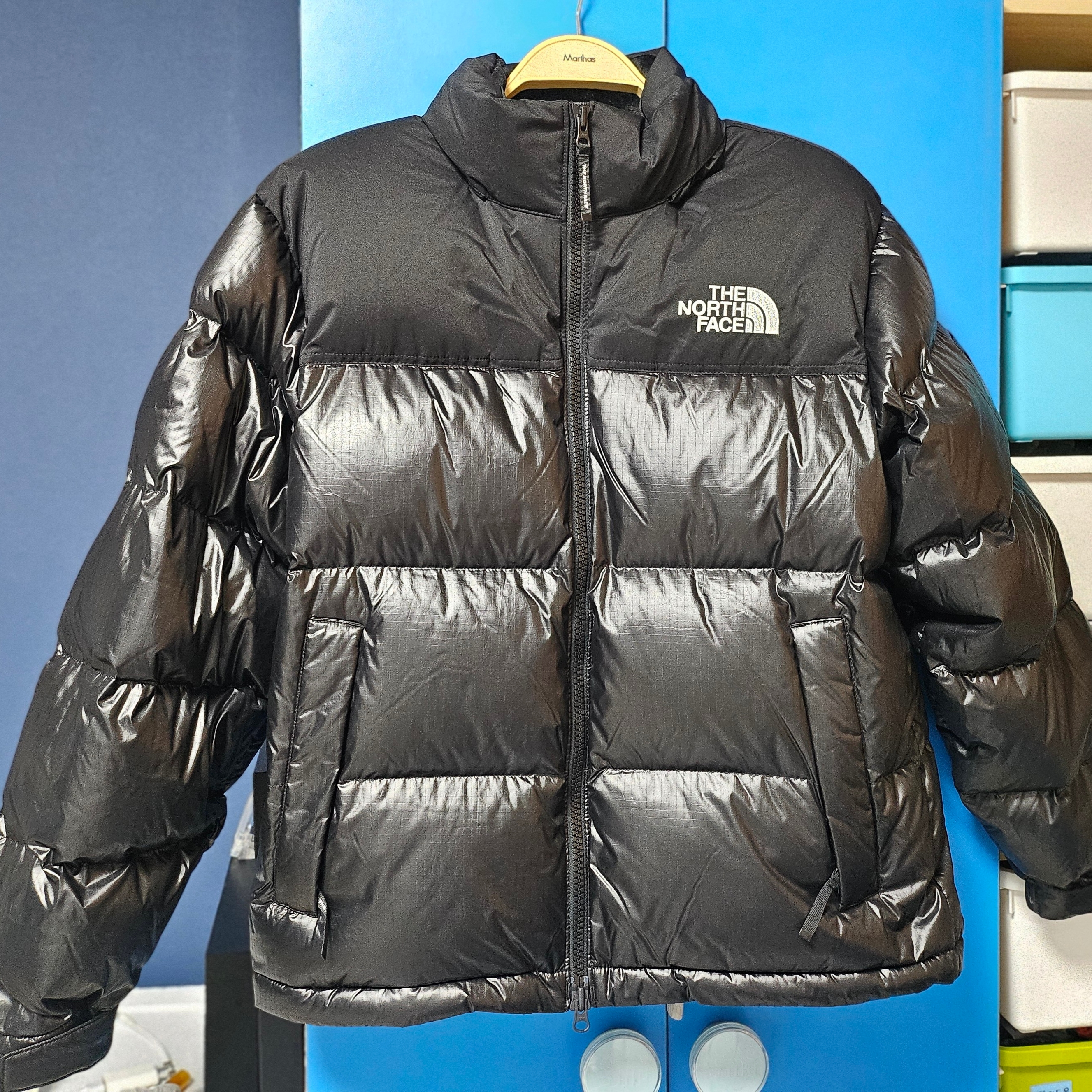 The North Face White Label Novelty Nuptse RDS Down Jacket Black 착용 스타일 - 1