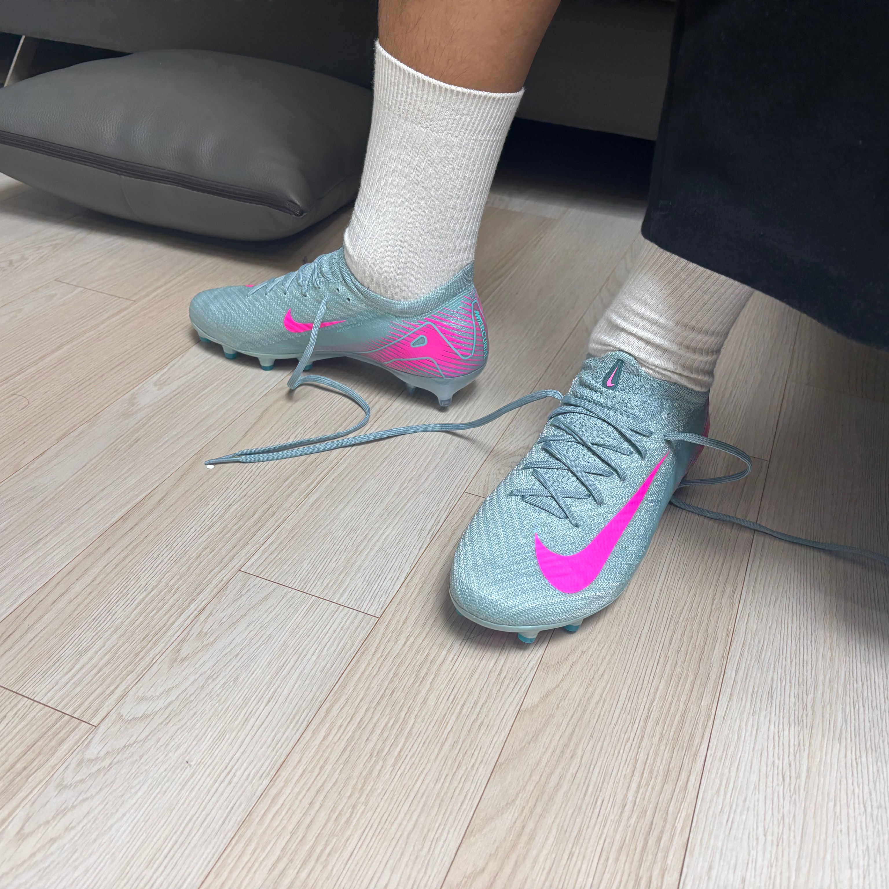 Nike Zoom Mercurial Vapor 16 Elite AG Pro Ocean Cube Pink Blast 착용 스타일 - 2