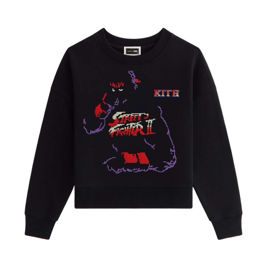 (키즈) 키스 x 캡콤 류 넬슨 크루넥 블랙((Kids) Kith x Capcom Ryu Nelson Crewneck Black)