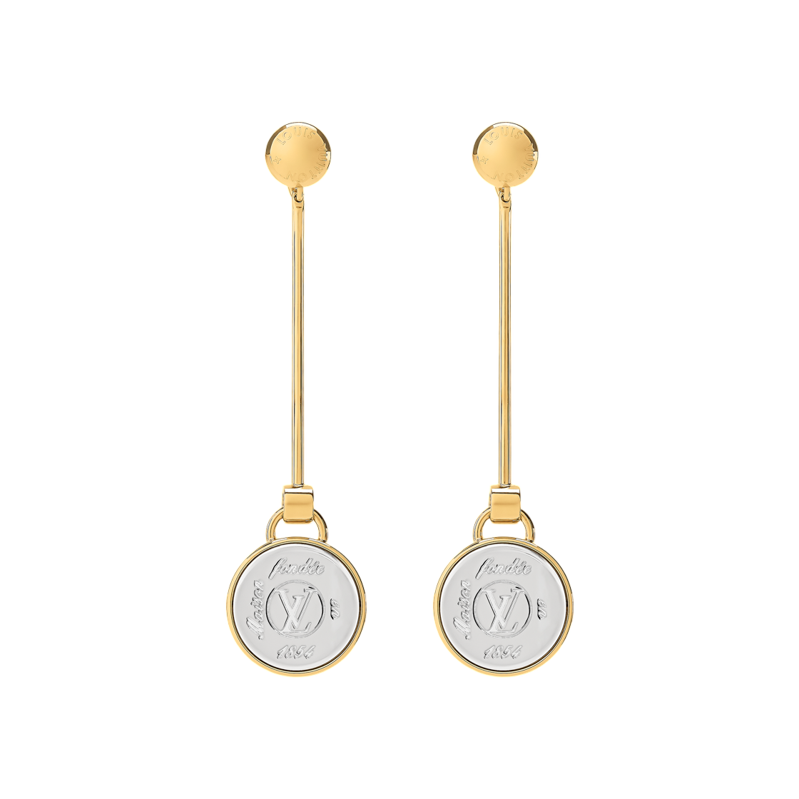 M03699 (W) Louis Vuitton Signet Earrings Gold