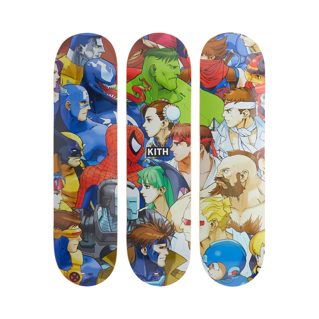 키스 x 마블 vs. 캡콤 트립틱 스케이트덱 멀티 (3개 세트)(Kith x Marvel vs. Capcom Triptych Skatedeck Multi (Set of 3))