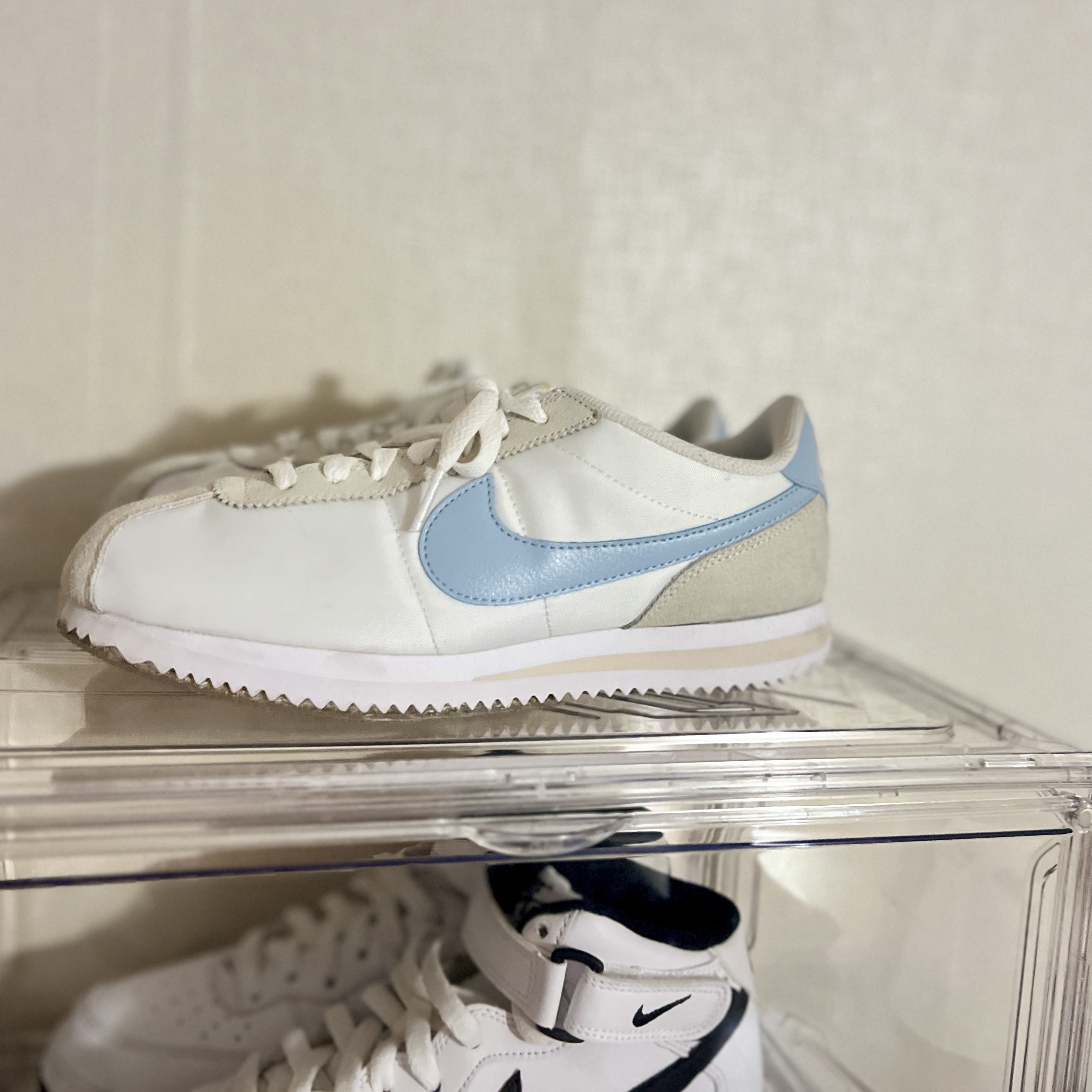 (W) Nike Cortez Light Armory Blue 착용 스타일 - 1