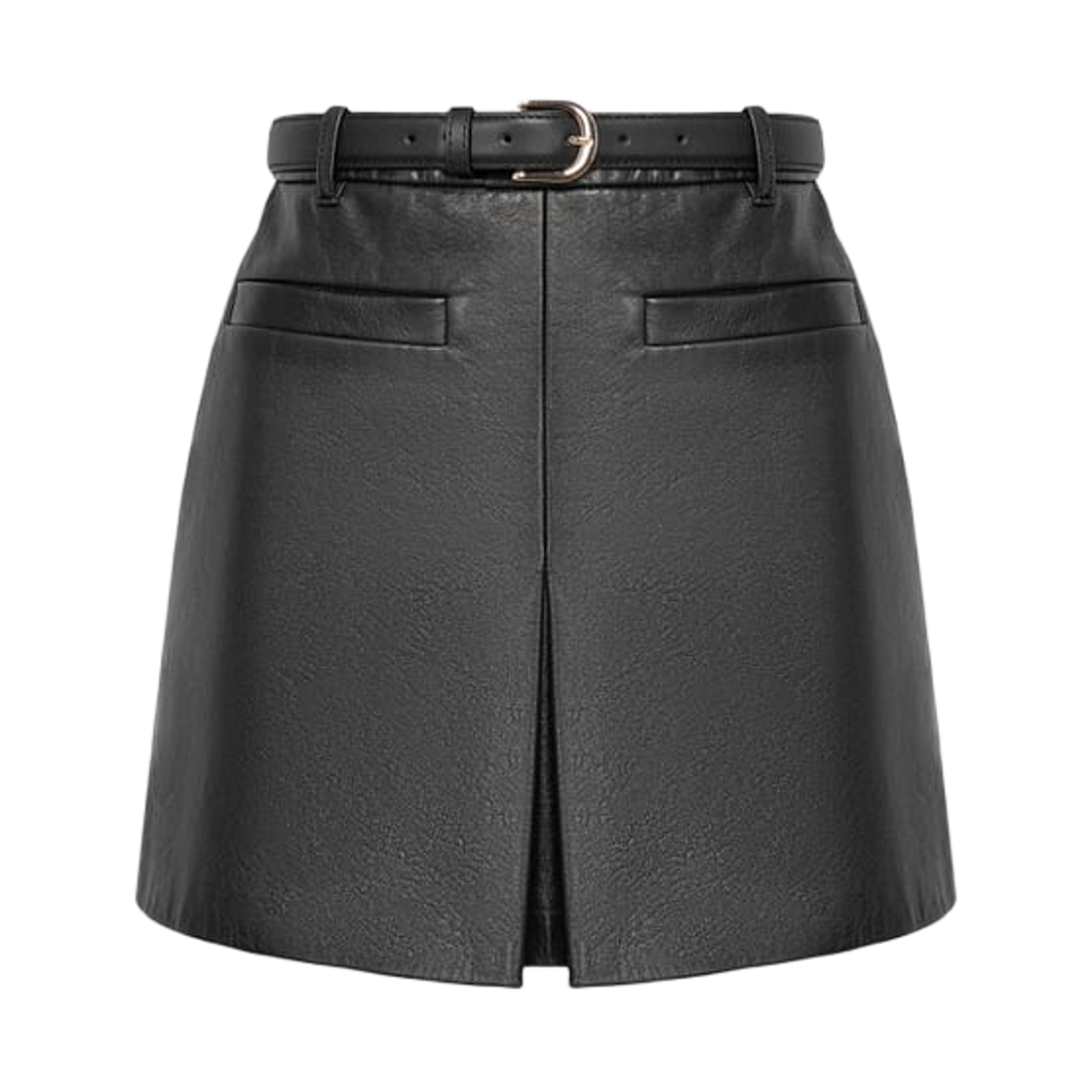 RS25-092SK-B (W) Self Portrait Leather Mini Skirt Black