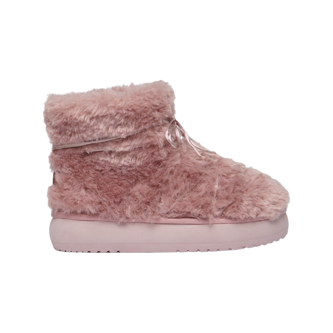 RF1SHBF3UG014 (W) Rockfishweatherwear Curly Fur Boots Short Dusty Pink