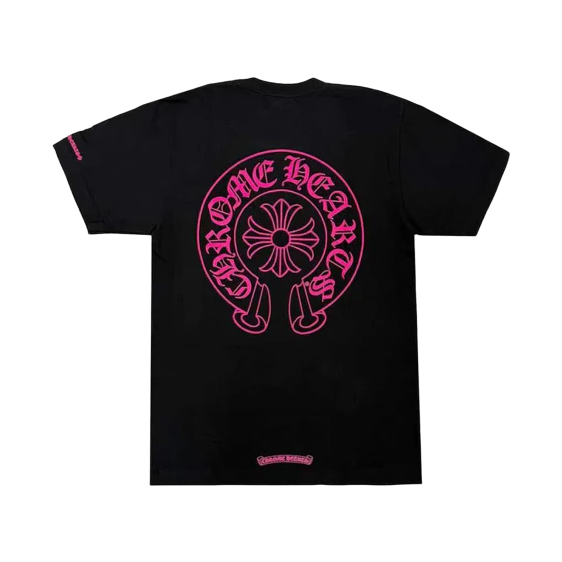 - Chrome Hearts Horseshoe Logo T-Shirt Black Pink