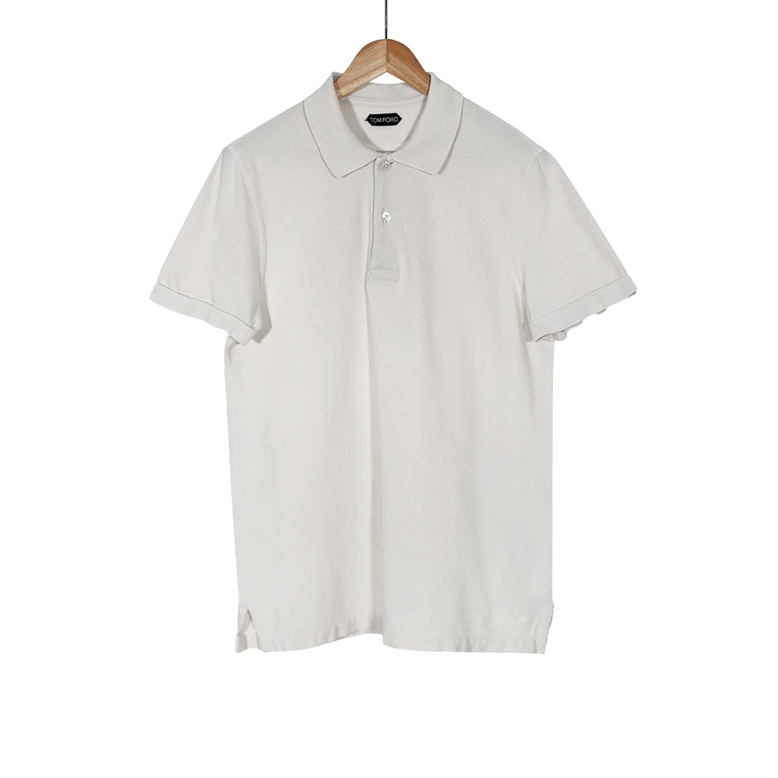 ITPB9P7SF7I6 Tom Ford Men's Embroidered TF Cotton Polo Shirt - White
