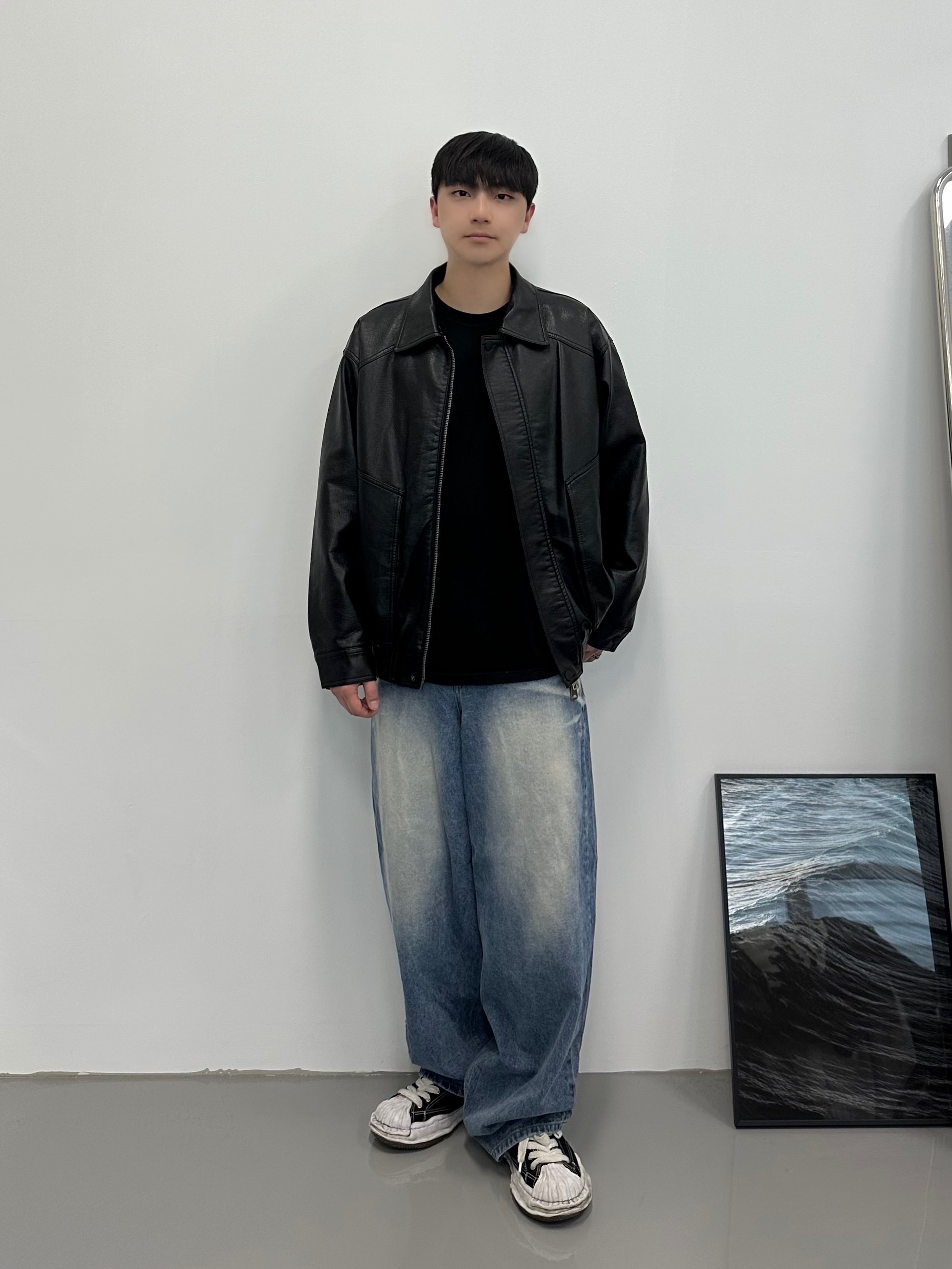 Maison Mihara Yasuhiro Peterson OG Sole Canvas Low Sneakers Black 착용 스타일 - 1