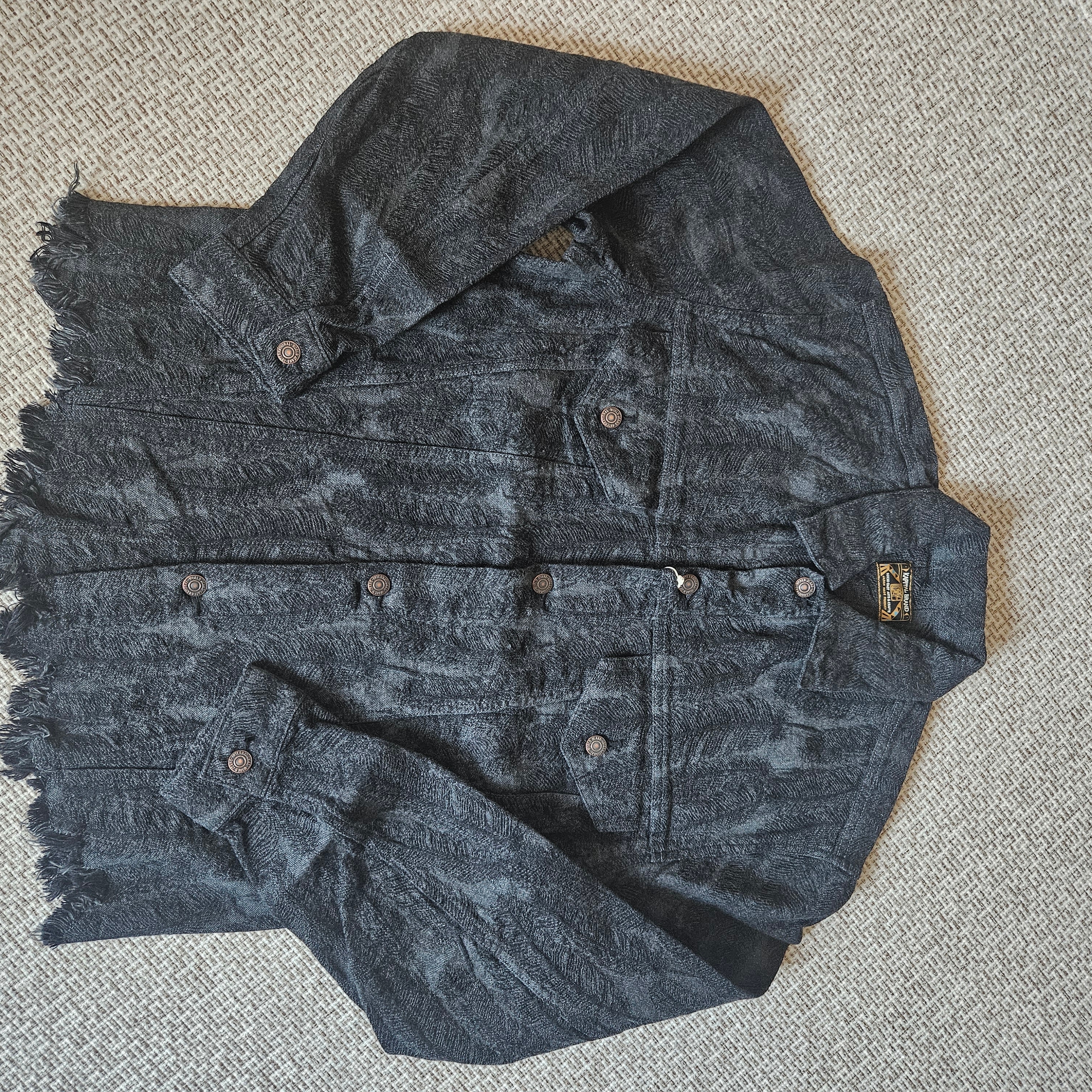 Kapital 12 oz. Magpie Denim 3rd Jacket Black 착용 스타일