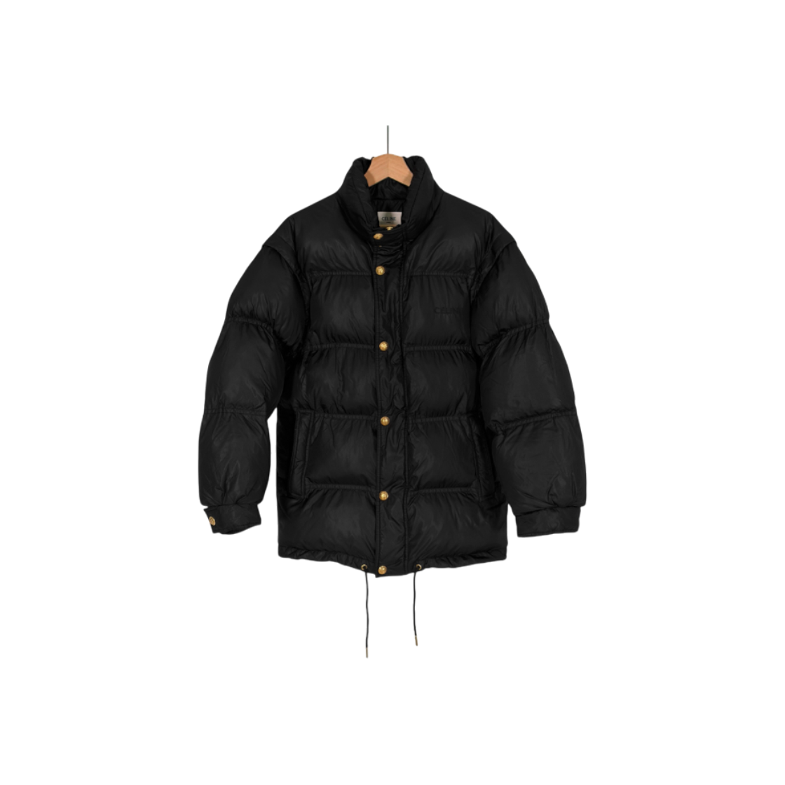 셀린느 여성 자수로고 트리오페 퀄팅 푸퍼 패딩 조끼 자켓 블랙 34(Celine Women's Embroidered Logo Triomphe Quilted Puffer Vest Jacket - Black)
