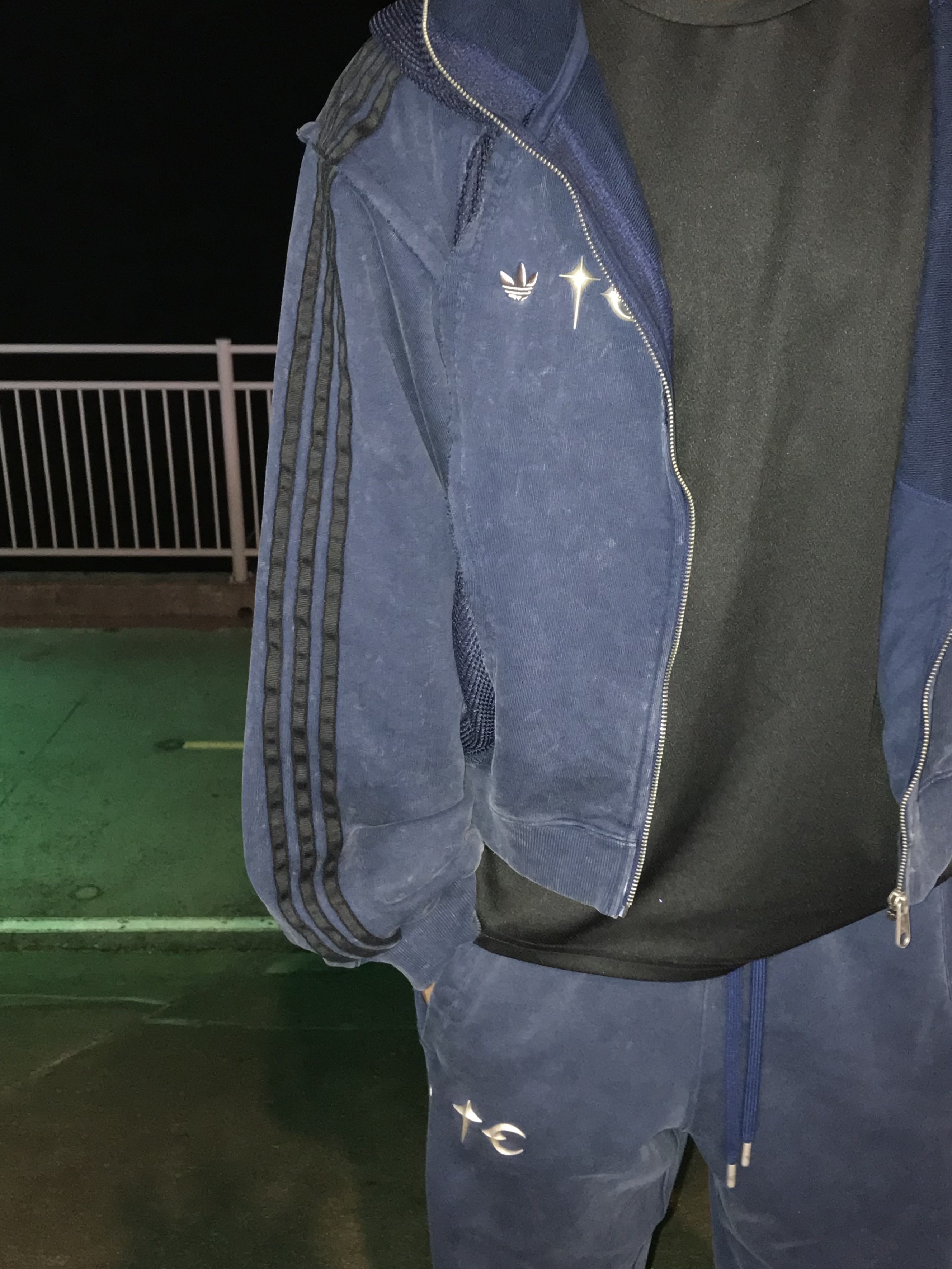 Adidas x Thug Club Teamgeist Sweat Hooded Zip Up Night Indigo - KR Sizing, Atiissu Classy Beanie Khaki 착용 스타일 - 3