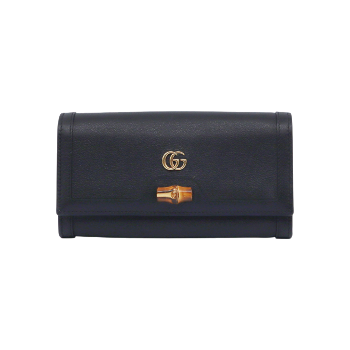 ITEMN8642OTG Gucci Bamboo Diana WOC Chain Wallet Crossbody in Black Leather