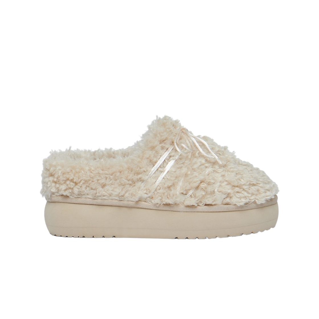 RF1SHBF3FS008 (W) Rockfishweatherwear Curly Fur Mules Beige