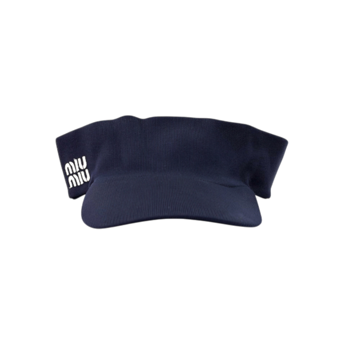 ITKUIJ2F33GS Miu Miu Women's Embroidered Logo Drill Sun Visor - Navy 25SS