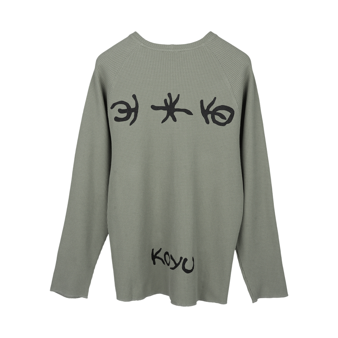 코유 와플 스트레치 롱 슬리브 (올리브)(Koyu Waffle Stretch Long Sleeve (Olive))