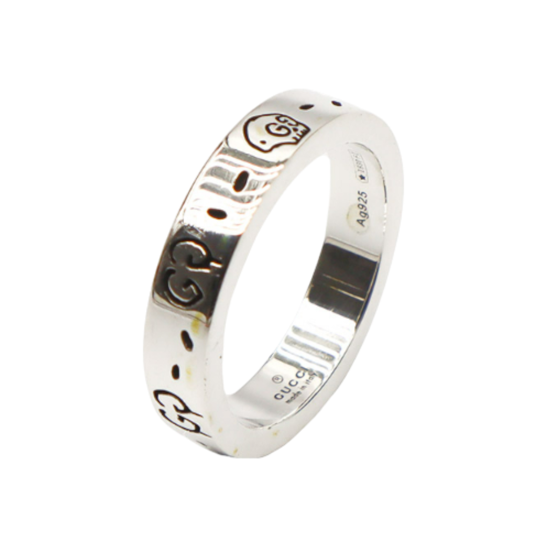 ITKAB7G35QBQ Gucci 477932 925 Sterling Silver 4mm Ghost Ring Size 11