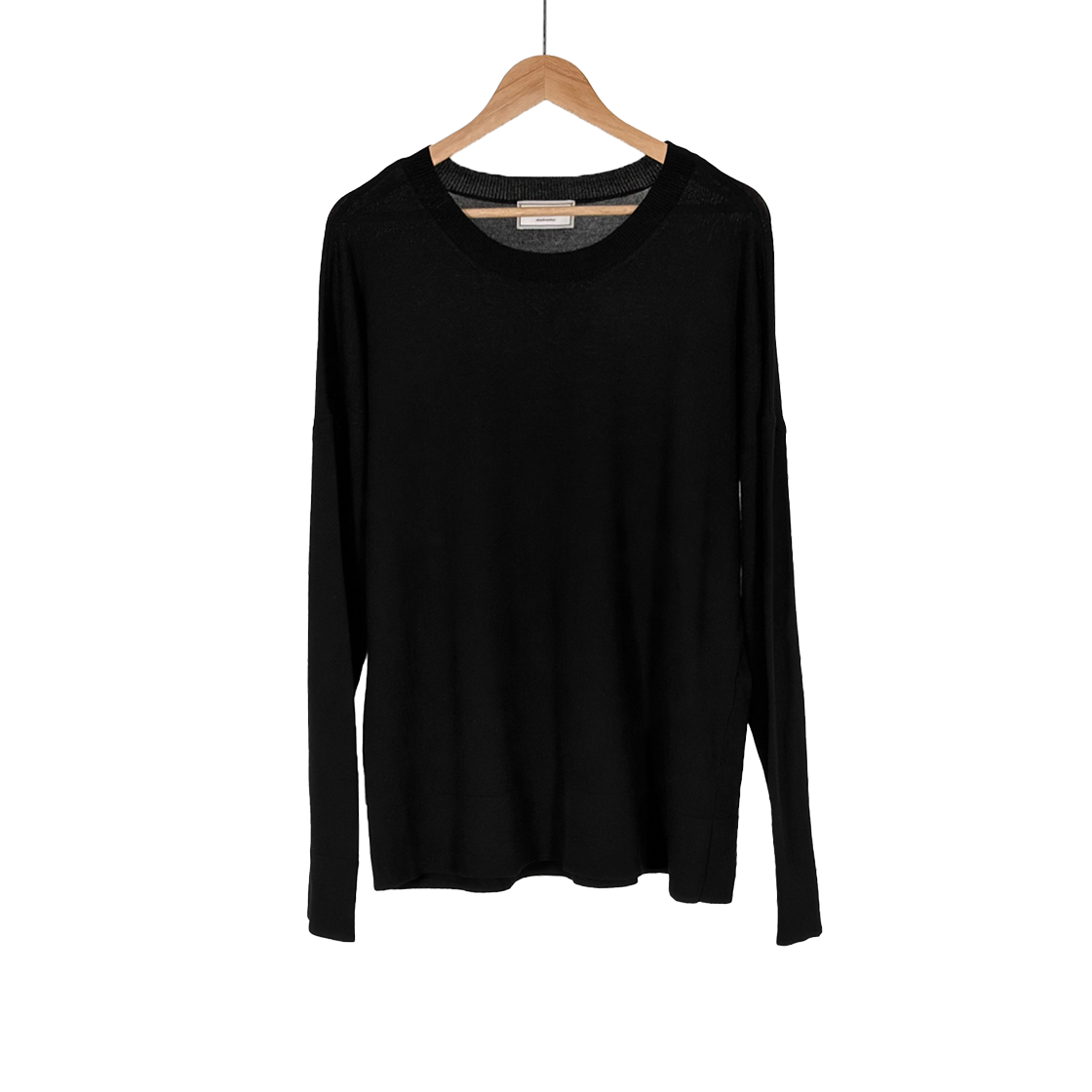 IT6AEAJW587O Ami Men's Oversized Crew Neck Knit T-Shirt - Black